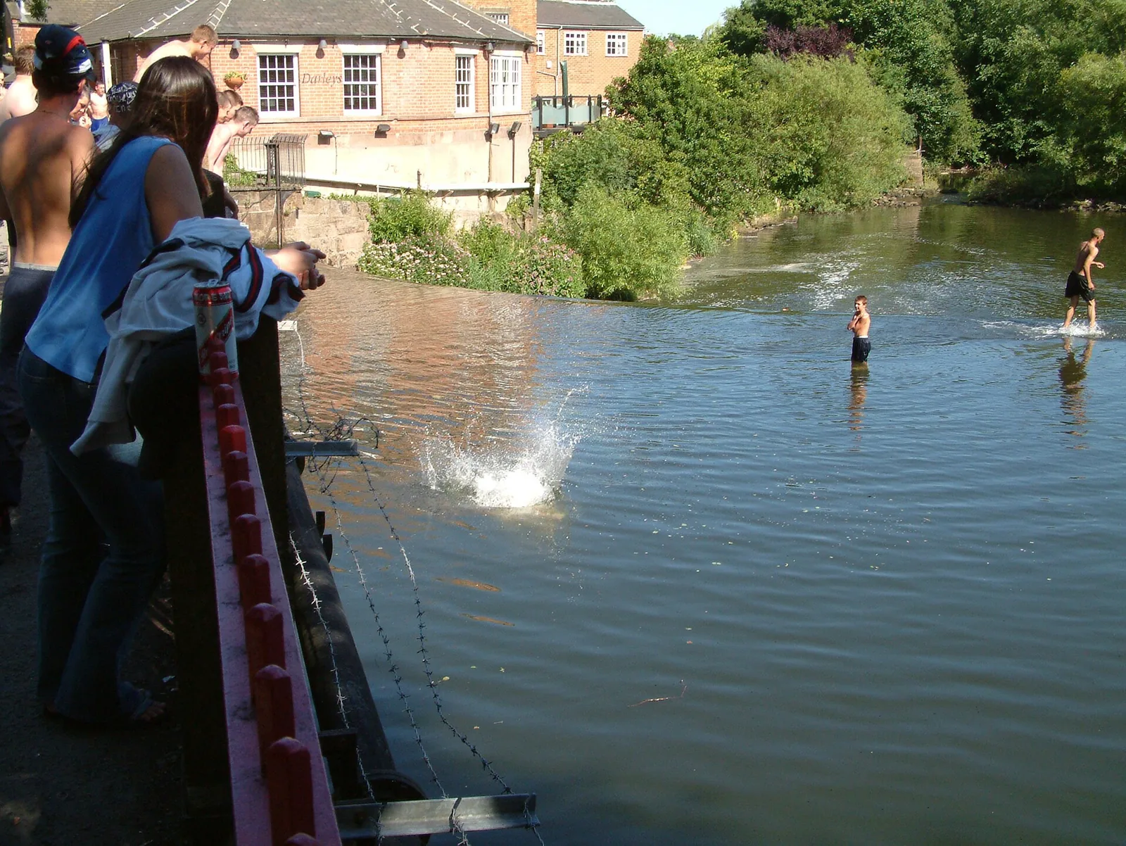 Youngsters jumping off the bridge geograph.org.uk photograph