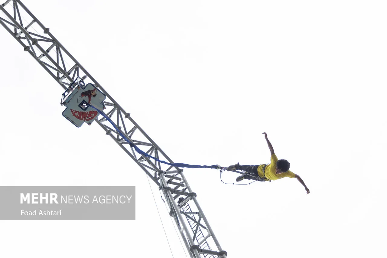 Reverse bungee jumping and bungee jumping in Namak Abrud photograph
