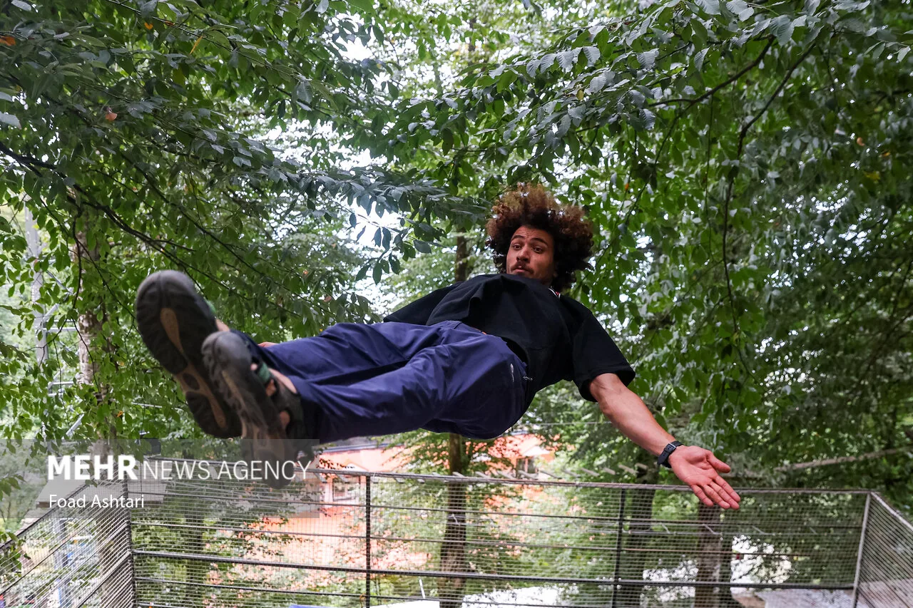 Reverse bungee jumping and bungee jumping in Namak Abrud photograph