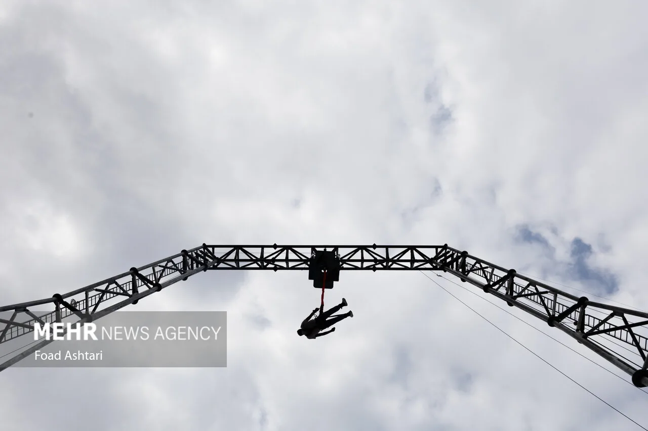 Reverse bungee jumping and bungee jumping in Namak Abrud photograph