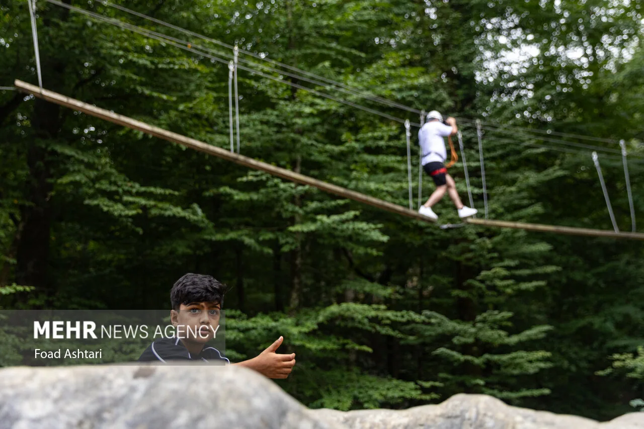 Reverse bungee jumping and bungee jumping in Namak Abrud photograph