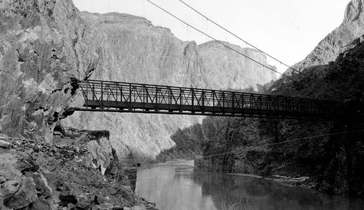 10145 Grand Canyon Historic Kaibab Suspension Bridge c. 1929 photograph