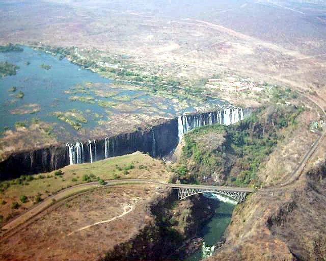 Victoria Falls aerial view September 2003 photograph