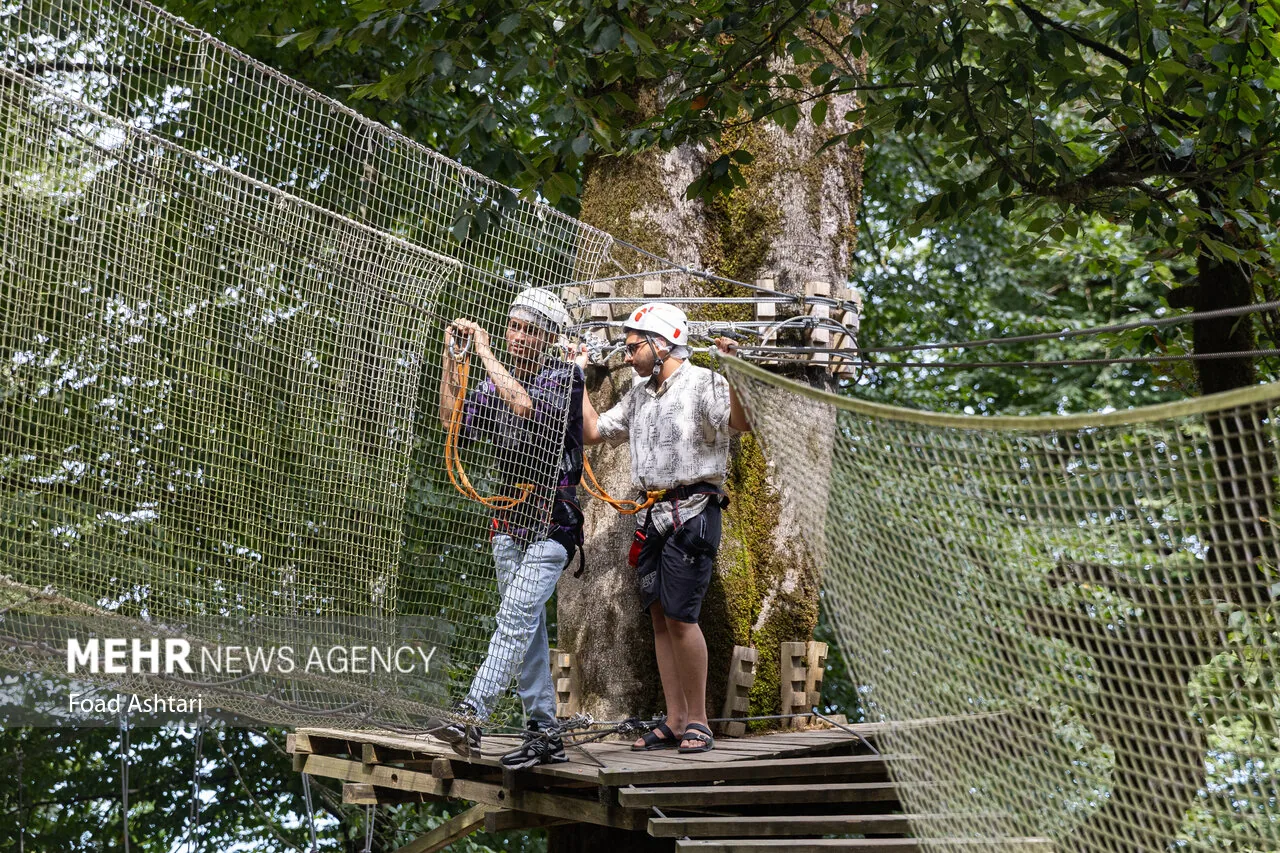 Reverse bungee jumping and bungee jumping in Namak Abrud photograph