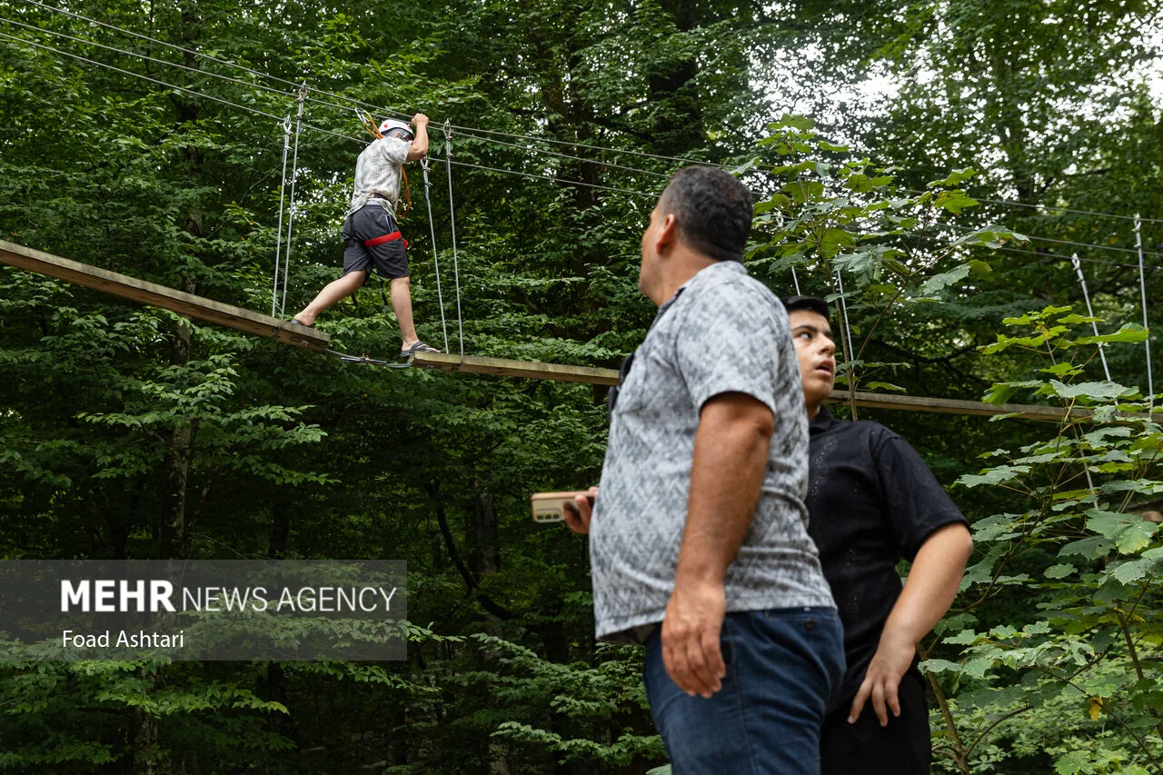 Reverse bungee jumping and bungee jumping in Namak Abrud photograph